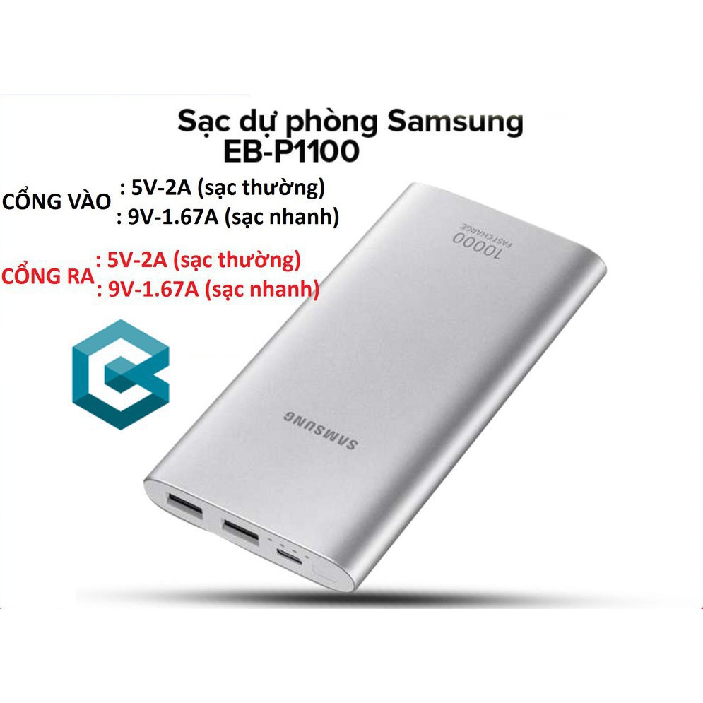 Sạc Dự Phòng Samsung 10.000mAh 2 Cổng USB + 1 Type-C - Chính Hãng BH 12 Tháng