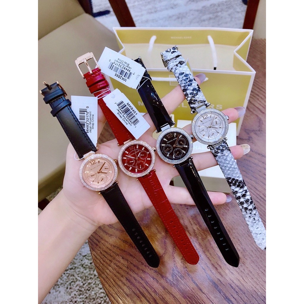 ĐỒNG HỒ NỮ MICHAEL KORS MINI PARKER MK2567 DÂY DA NỔI BẬT