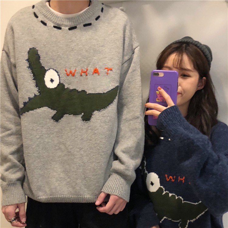 [ORDER] Áo len đôi hình cá sấu freesize nam nữ