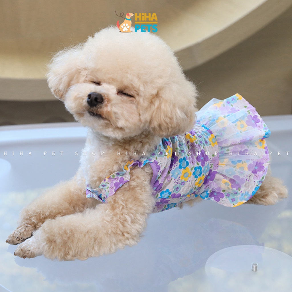 Váy Cho Cún Mèo Vải Cao Cấp Quần Áo Thú Cưng Hai Dây Mùa Hè 2022 Hàn Quốc.