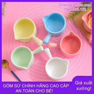 Bát ăn dặm sứ hình gáo rót đáy bằng