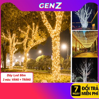 Dây đèn led Trang Trí 50M⚡𝗖𝗵𝗼̂́𝗻𝗴 𝗡𝘂̛𝗼̛́𝗰⚡- Đèn Nháy Trang Trí Tết, Đèn led Cuốn cây, Dây Led Trang Trí Ngoài Trời