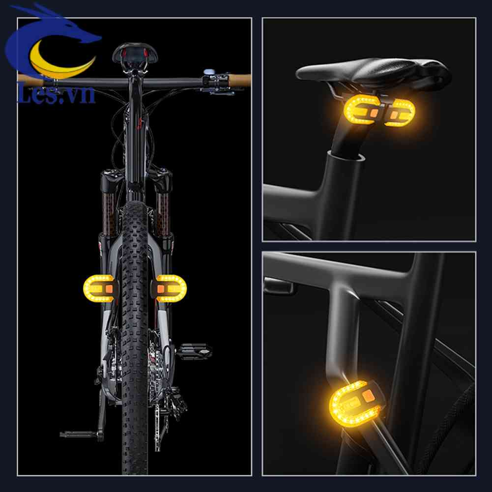 Đèn LED Xi Nhan 3 Trong 1 30lm Gắn Đuôi Xe Đạp Kèm Điều Khiển Từ Xa