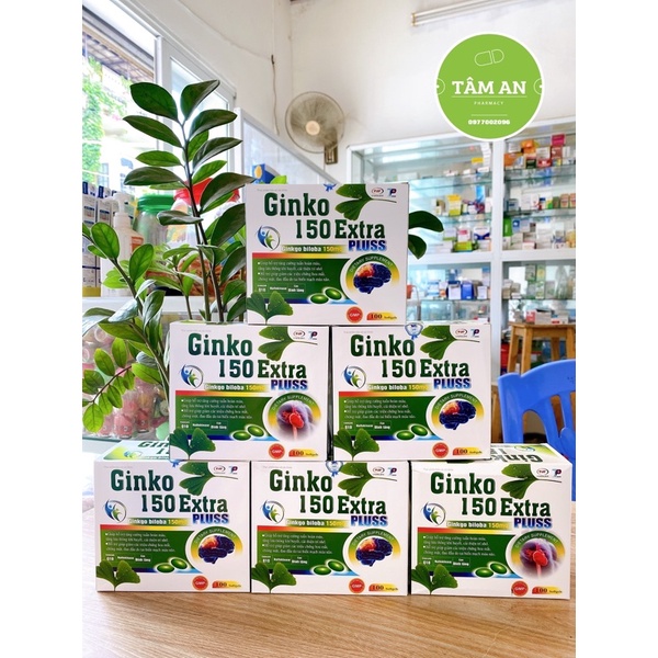 Ginko 150 Extra Pluss- Hỗ trợ tăng cường tuần hoàn não, phòng ngừa cục máu đông Hộp 100 viên