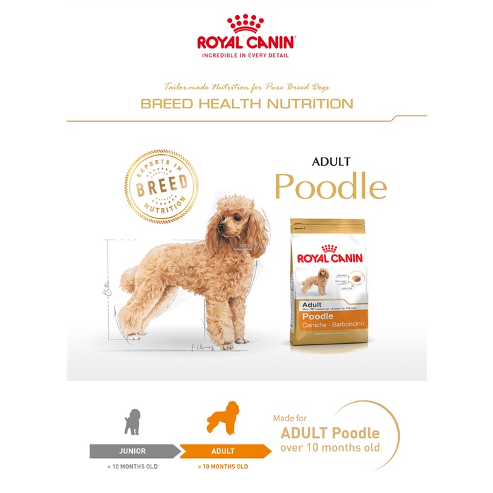 [Bao 1.5kg - HỎA TỐC HCM] Royal Canin Poodle Adult Dành cho chó Poodle trưởng thành trên 10 tháng