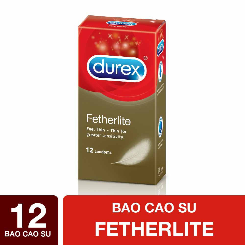 COMBO 4 hộp Bao cao su siêu mỏng durex fertherlite hộp 12 chiếc siêu an toàn