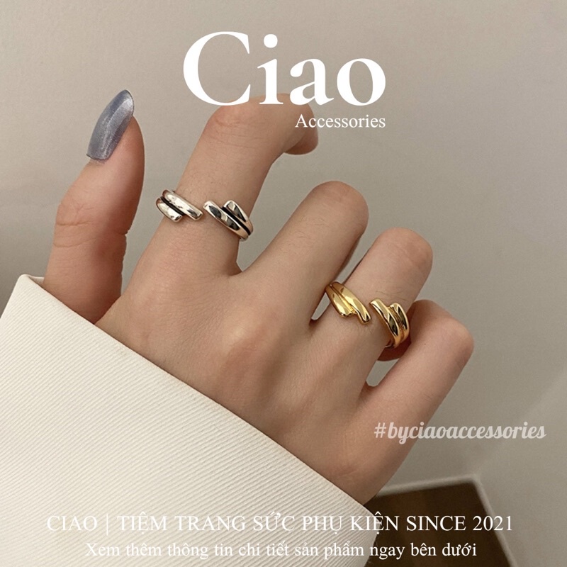 [HOẢ TỐC 1H] Nhẫn mạ bạc S925 thiết kế hoạ tiết mới lạ phong cách cá tính trendy Lopie Ciao