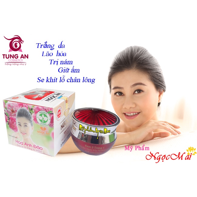 Kem trắng da, Lão hóa, Xóa nám, Giữ ẩm, Se khít lỗ chân lông 5 trong 1 NGỌC ÂN - 20g