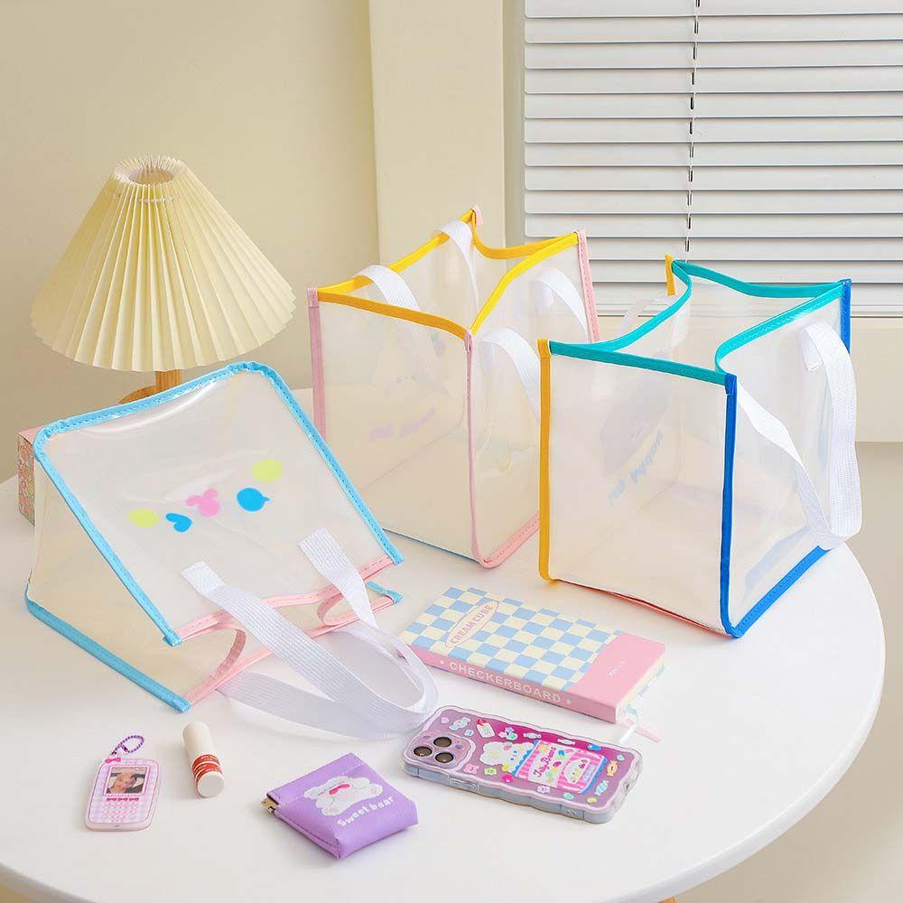 Túi Nhựa PVC Trong Suốt Cỡ Lớn In Họa Tiết Hoạt Hình Thời Trang Đi Biển Mùa Hè Cho Nữ