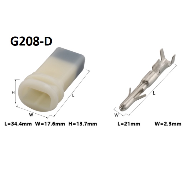 G208-Giắc cắm chống thấm nước trên ô tô 2 lỗ 2.3mm