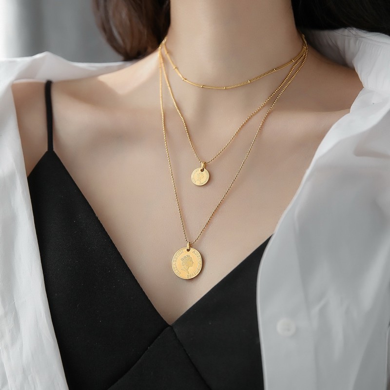 Dây chuyền titan mặt đồng xu không gỉ WN190602