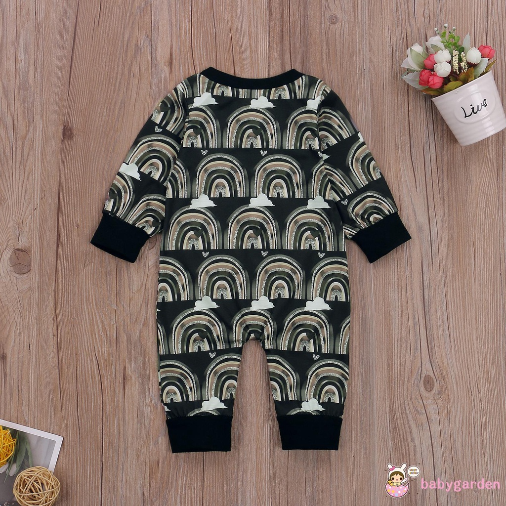 Áo liền quần dài tay cổ tròn dành cho trẻ sơ sinh 0-18 tháng