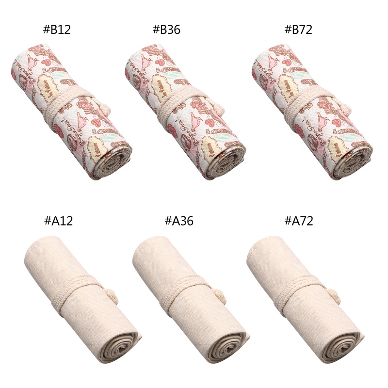 Túi Đựng Bút Chì Bằng Vải Canvas Có Thể Cuộn Tròn Tiện Dụng Cho Họa Sĩ / Giáo Viên