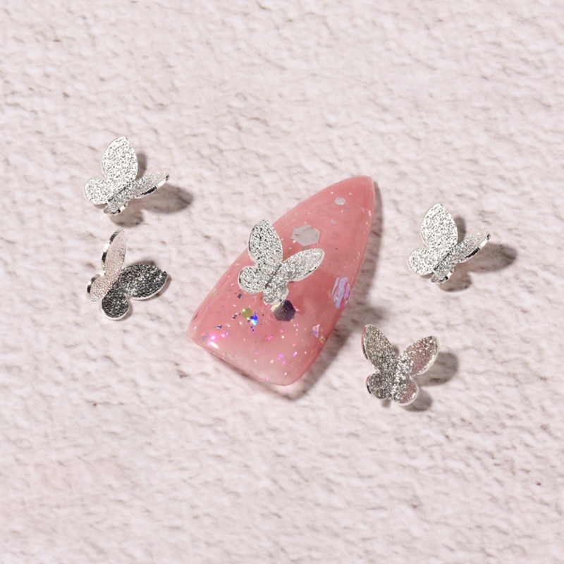 Phụ Kiện Trang Trí Móng Tay Hình Bươm Bướm Mini Bằng Kim Loại