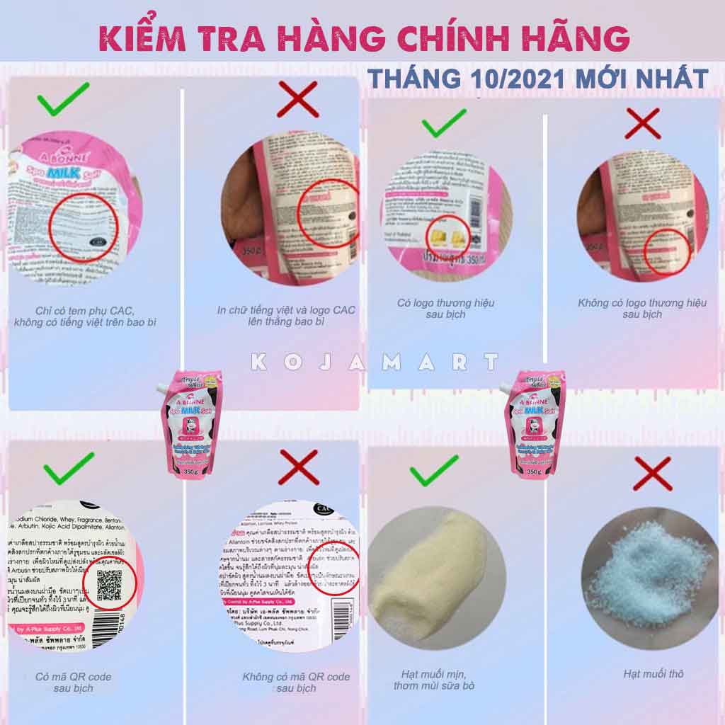 Muối Tắm Sữa Bò Muối Tắm Tẩy Tế Bào Chết A Bonne Spa Milk Salt Thái Lan 350gr