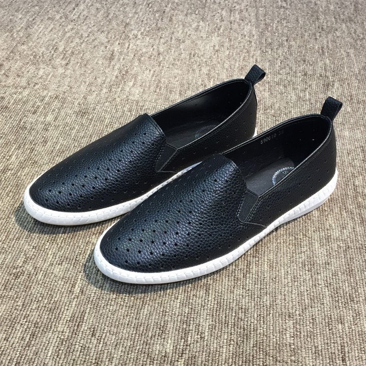 Giày Slip on nữ Thái Lan cao cấp màu đen trắng siêu mềm êm chân chính hãng thương hiệu De'shoeshouse | BigBuy360 - bigbuy360.vn