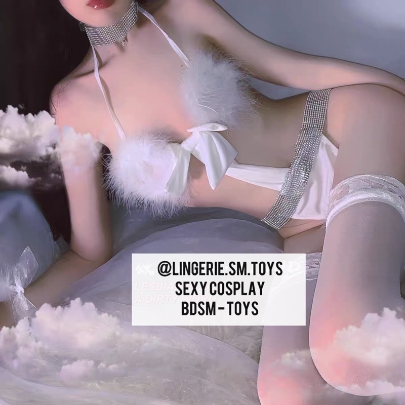 FM7954 Nội Y Mèo Trắng Full Phụ Kiện Gợi Cảm- Cosplay Sexy Bé Mèo Dễ Thương @lingerie.sm.toys