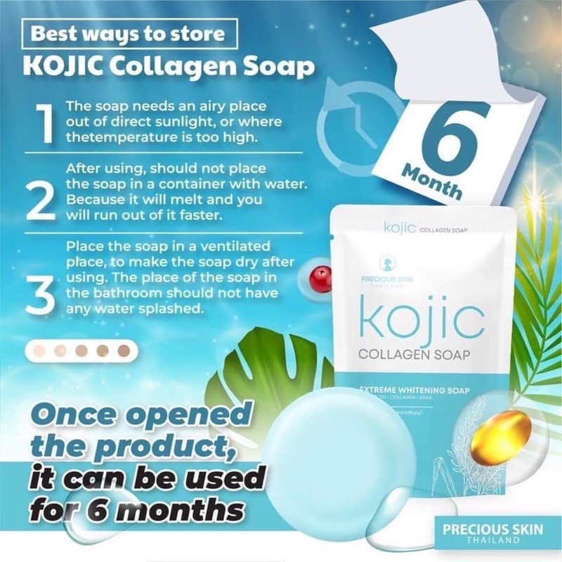 Xà bông xà phòng soap trắng da Kojic Collagen Thái Lan ( mặt và body )