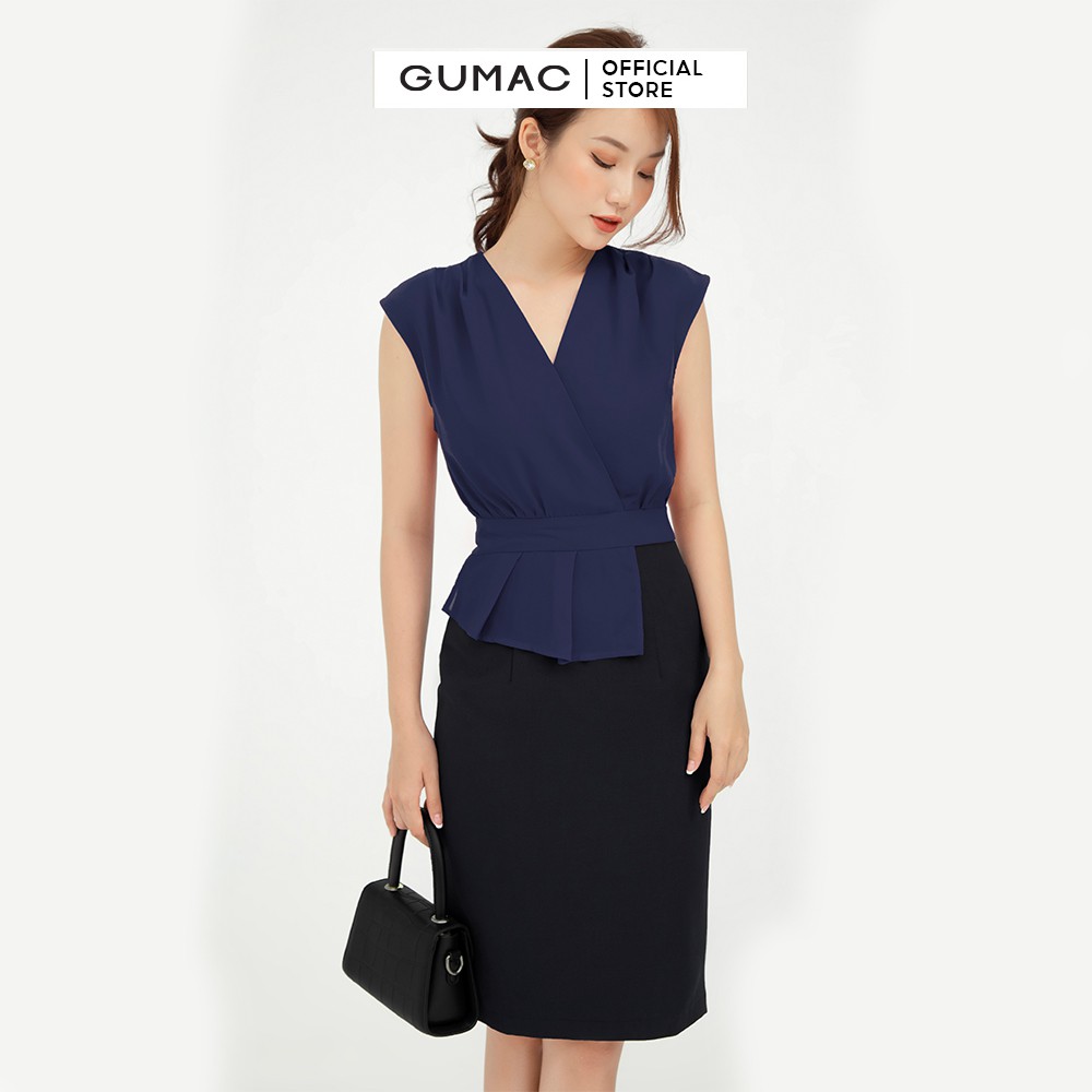 [Mã MABR07062 giảm 8% tối đa 50K đơn từ 249K] Đầm ôm body nữ bút chì bèo đắp GUMAC nhiều màu thanh lịch DB557 | BigBuy360 - bigbuy360.vn