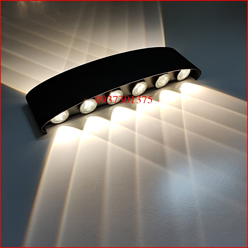 Đèn Led Hắt Tường Chiếu Sáng 2 Đầu Loại 12w Chống Nước_ánh Sáng Vàng Dendecor247 H130-12 Thân Đèn Bằng Nhôm Hợp Kim