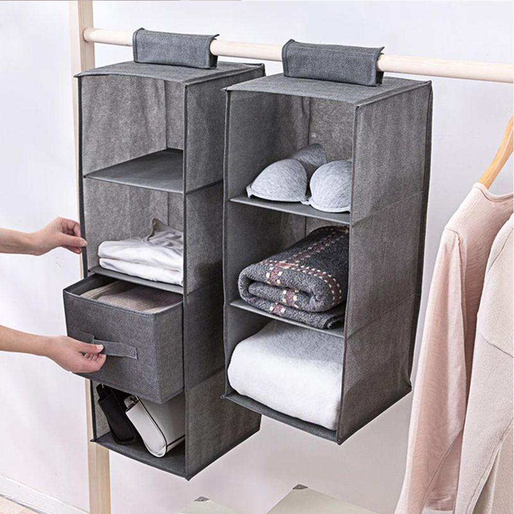 MUVAKO Túi Vải Cotton 3/4/5 Tầng Đựng Quần Áo Chống Bụi Tiết Kiệm Không Gian