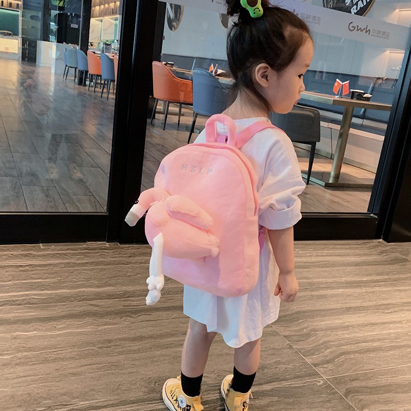 Balo cho bé trai - gái mầm non hoạt hình , ba lô trẻ em mẫu giáo động vật chất nhung mịn siêu ngộ nghĩnh BL31