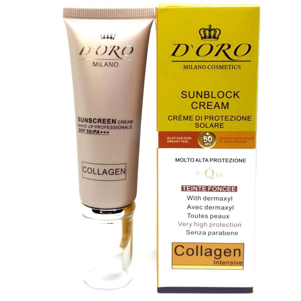 Kem chống nắng cao cấp Doro Collagen Q10 SPF 50/PA+++ nhập khẩu chính hãng Italia 50ml