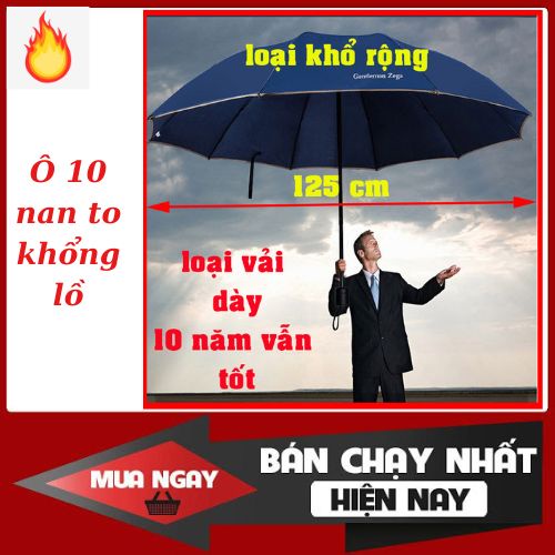 Ô dù gấp gọn che mưa che nắng, chống tia UV, loại SIÊU TO rộng 123cm, khung thép 10 nan chắc chắn - OGAP04