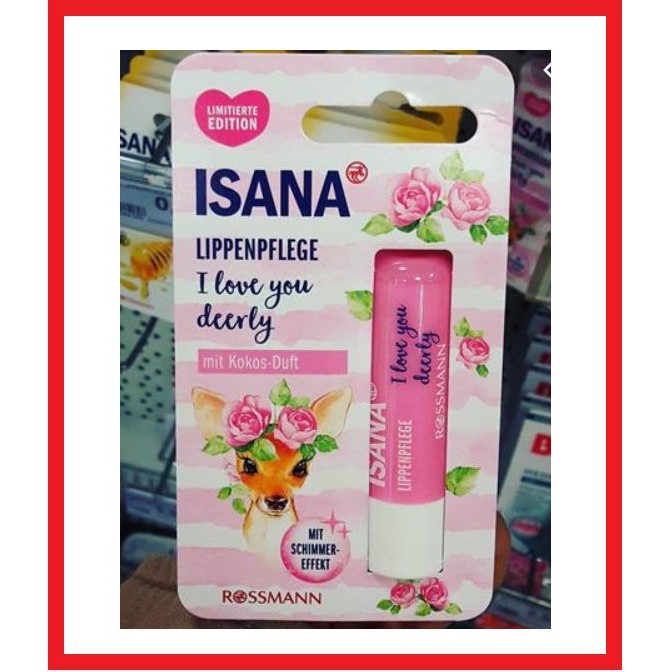 [Hàng xách tay Đức chuẩn] Son dưỡng ISANA giúp dưỡng ẩm làm mềm môi, giúp môi căng mọng tràn đầy sức