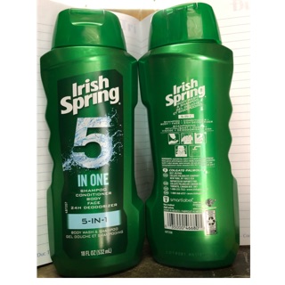 SỮA TẮM GỘI CHO NAM IRISH SPRING 5IN1 MỸ 532ml