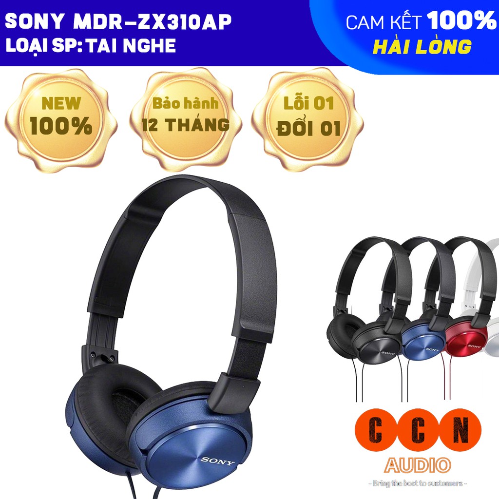 Tai nghe Sony MDR-ZX310AP thiết kế độc đáo cùng âm bass chất lượng cao