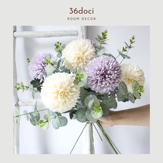 Hoa Bồ Công Anh - Hoa Giả Decor Trang Trí Nhà Cửa, Phụ Kiện Chụp Ảnh Màu Trắng, Màu Tím | 36doci