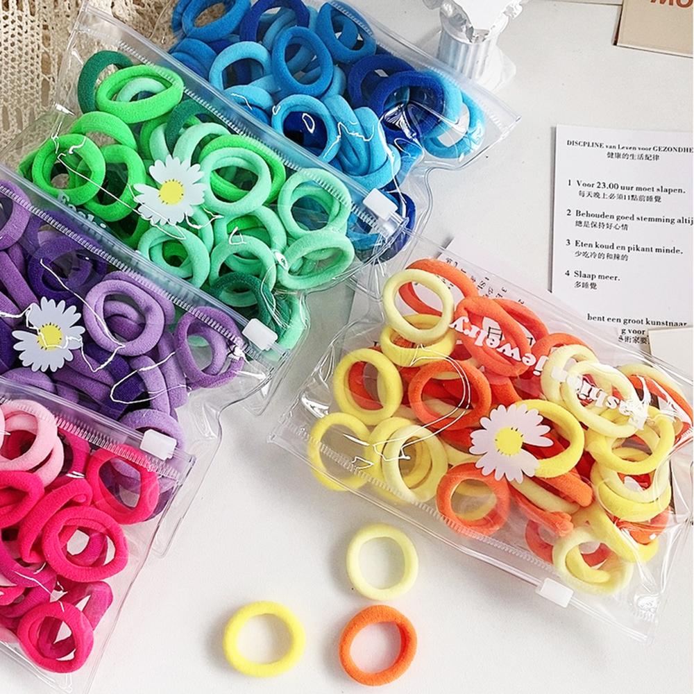 Set 50 Dây Cột Tóc Nylon Co Giãn WMES15H Dành Cho Nữ Giá Đỡ