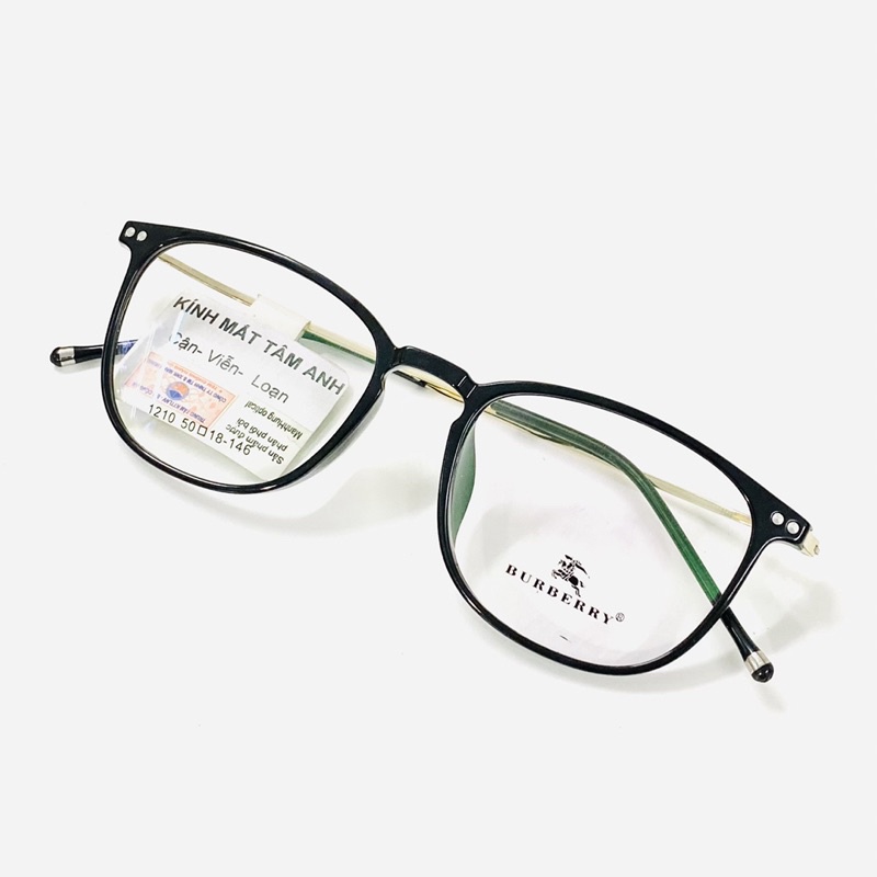 Gọng kính tròn nữ 1210 Glasses Tâm Anh Optical nhựa dẻo càng kim loại mảnh bền chắc dáng tròn đeo chống bui hoặc lắp cận