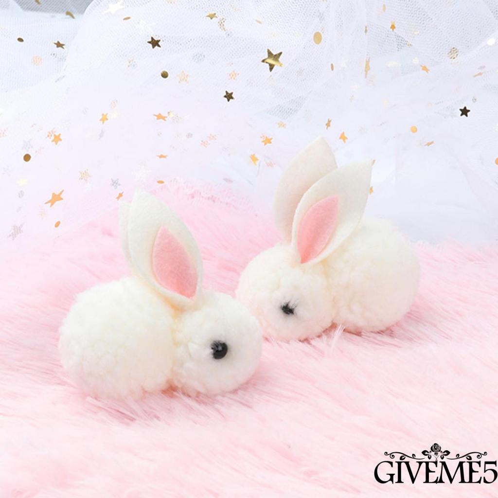 Kẹp tóc hình chú thỏ hoạt họa bằng lông nhung đáng yêu cho bé gái