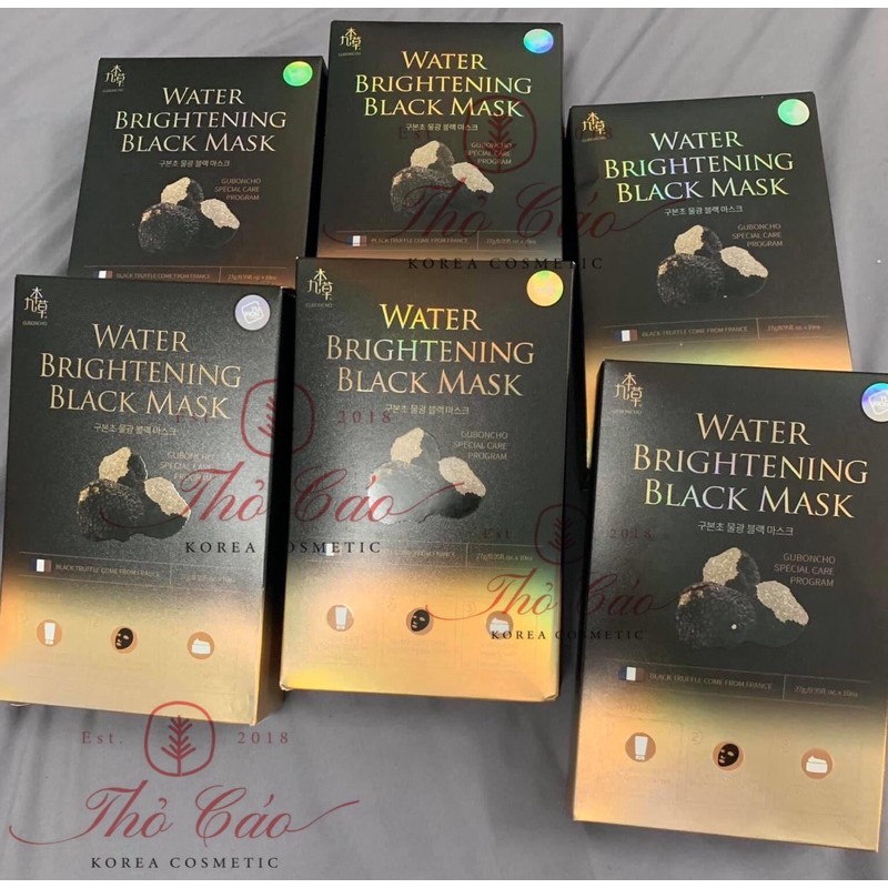 MẶT NẠ THẢI ĐỘC 3 BƯỚC GUBONCHO UGB WATER BRIGHTENING BLACK MÁK LẺ 1 MIẾNG