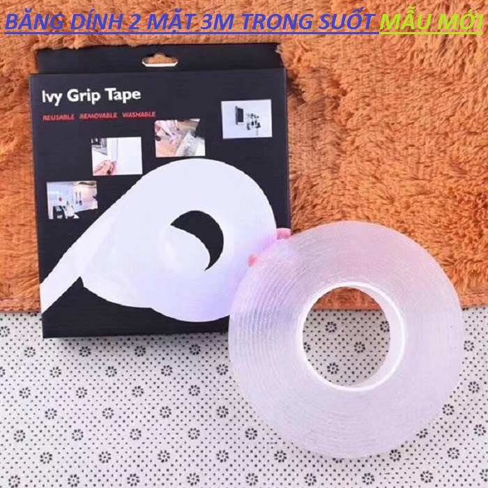 BĂNG DÍNH 2 MẶT 3M TRONG SUỐT MẪU MỚI DÙNG DÁN  BIỂN HIỆU QUẢNG CÁO, ĐỊA CHỈ NHÀ,...