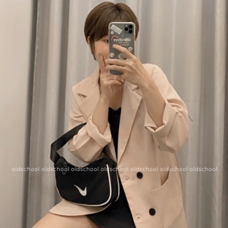 ÁO BLAZER BE NHẠT 4 CÚC (ảnh thật/sẵn)