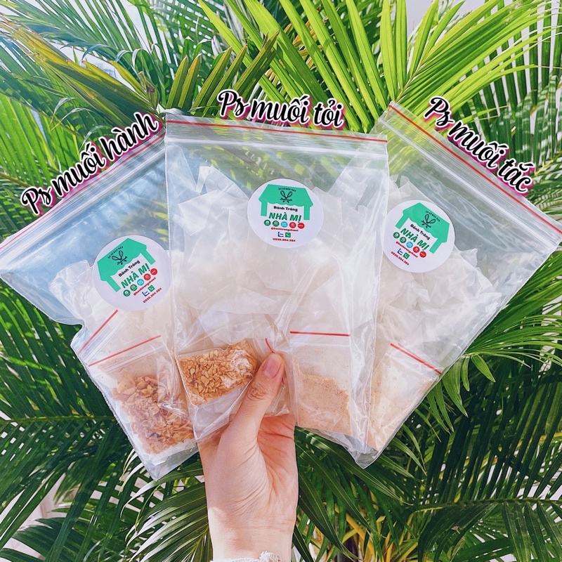 Bánh tráng phơi sương muối nhuyễn nhà làm + topping