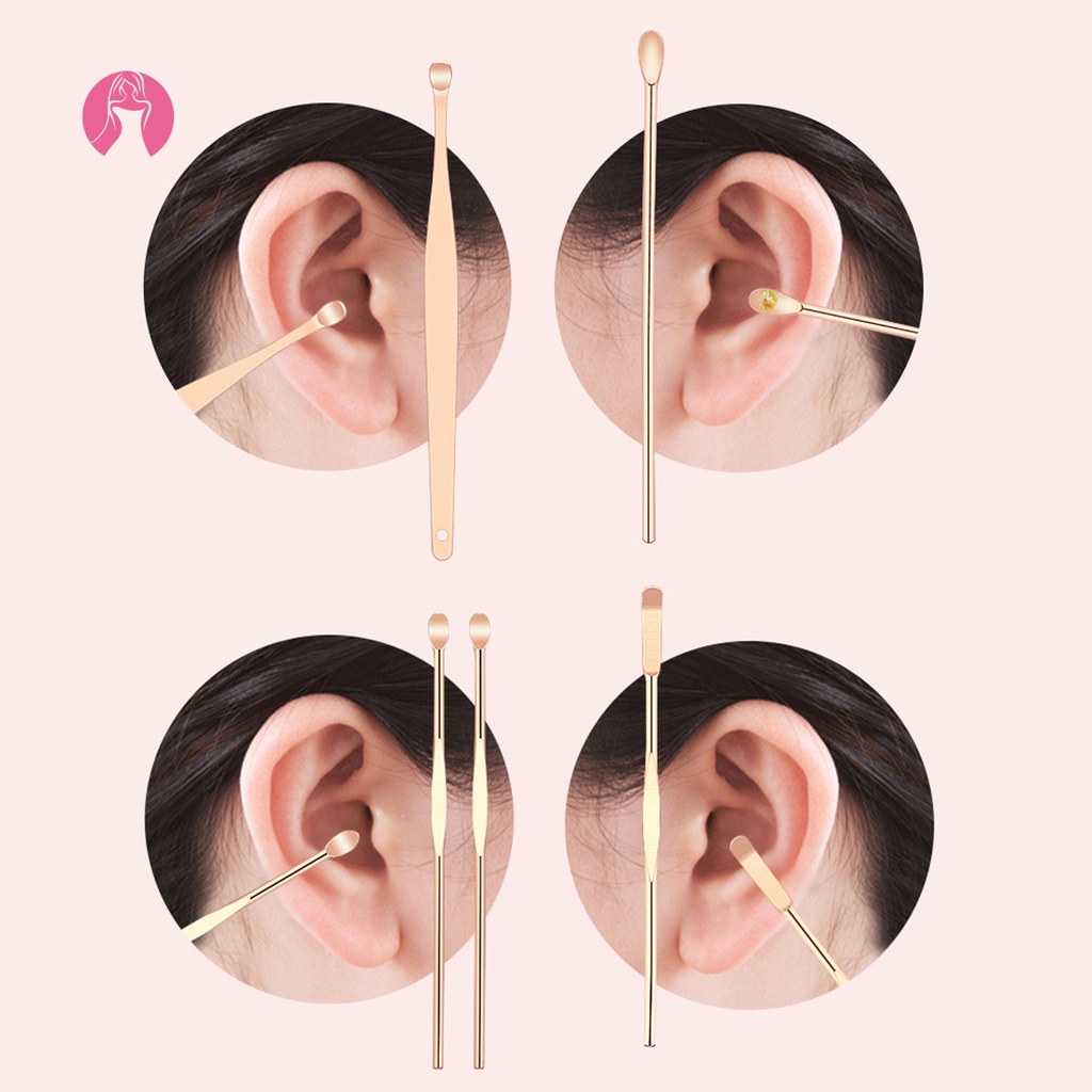 1 Bộ Dụng Cụ Lấy Ráy Tai Bằng Thép Không Gỉ Chất Lượng Cao