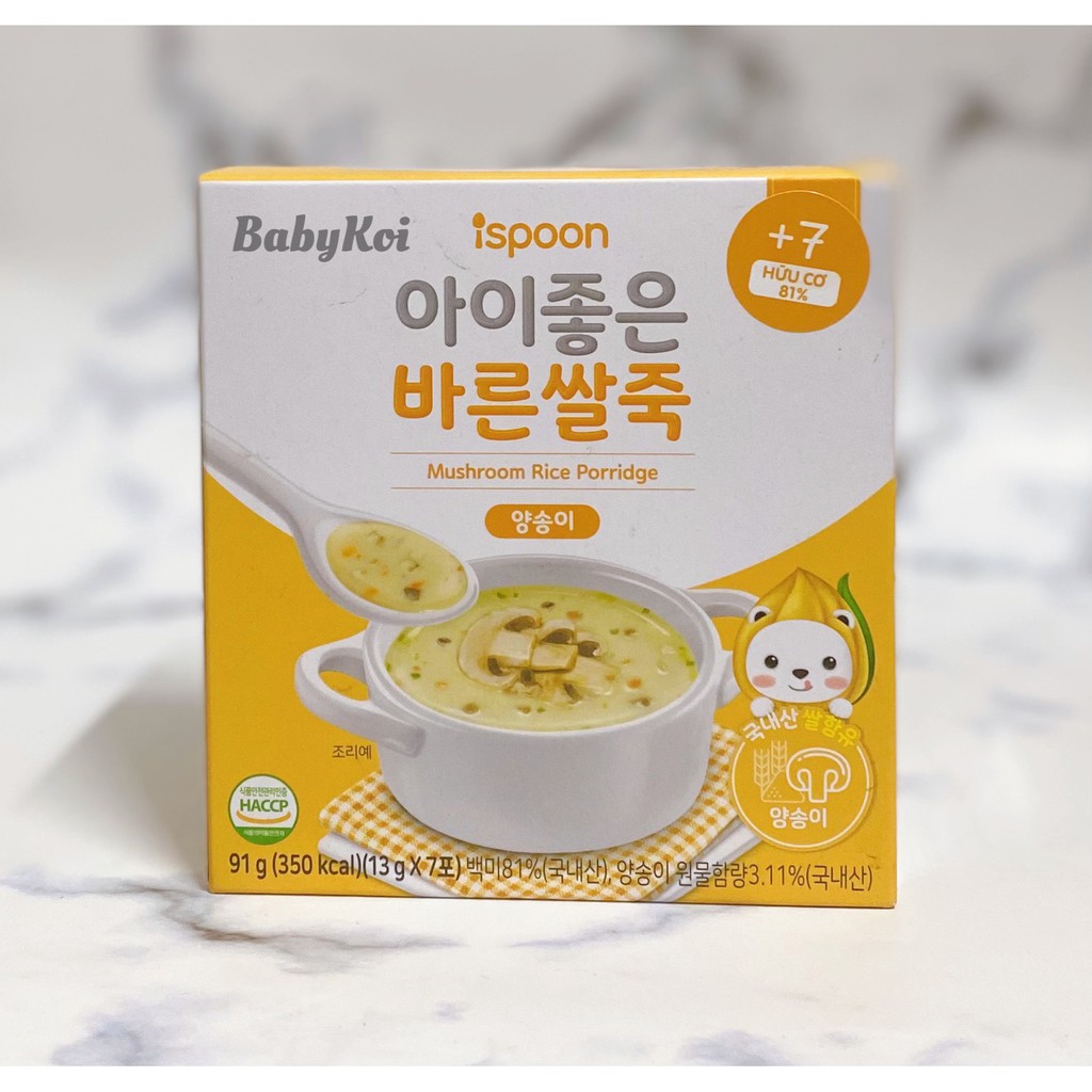 Bột cháo ăn dặm Ispoon Hàn Quốc cho bé từ 4m+ (date 08/2021)