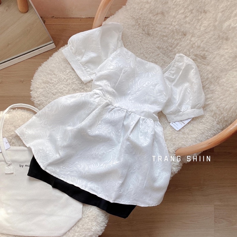 [Mã SMA071008 hoàn 10K xu đơn 0Đ] Combo áo babydoll gấm và chân váy ( Hình ThẬt ) | BigBuy360 - bigbuy360.vn