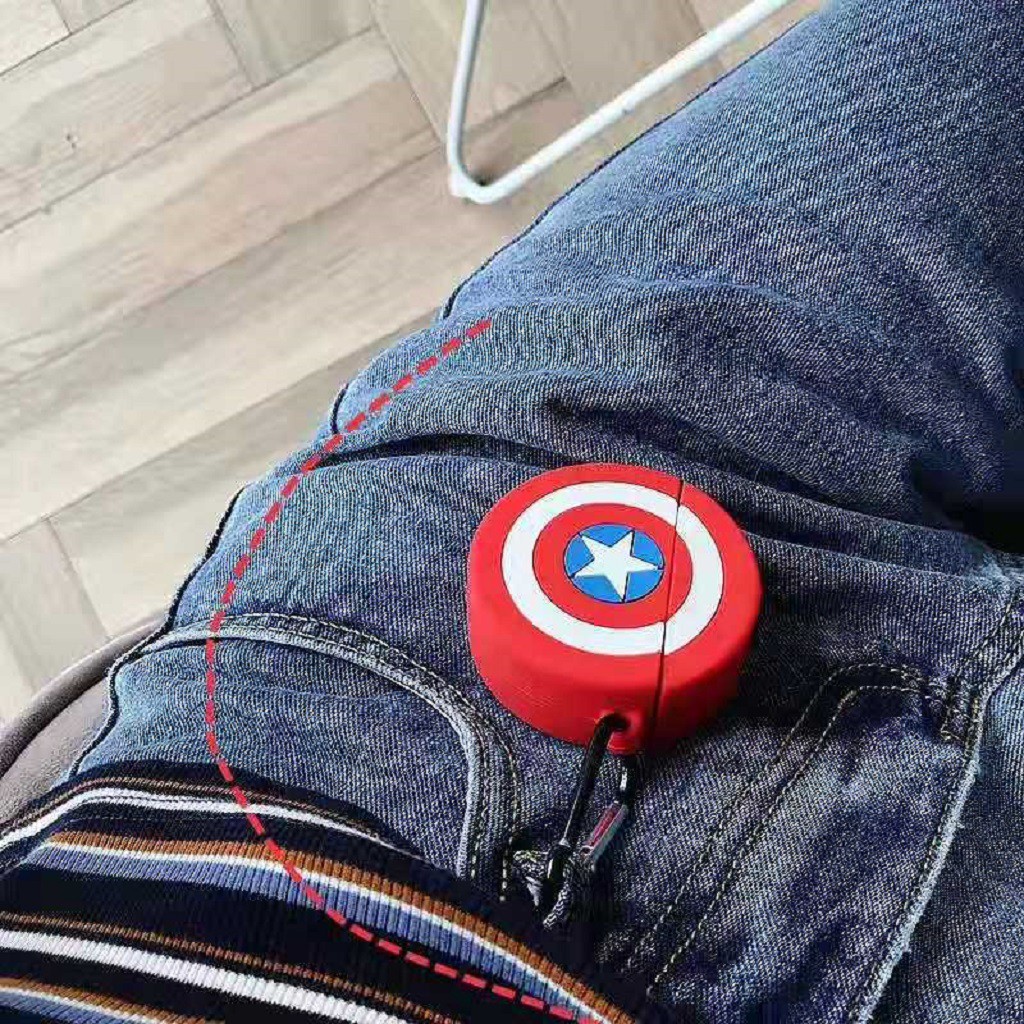 Airpods Case ⚡ Freeship ⚡ KHIÊN CAPTAIN AMERICA Case Tai Nghe Không Dây Airpods 1/2/i12/PRO - Tuấn Case 75