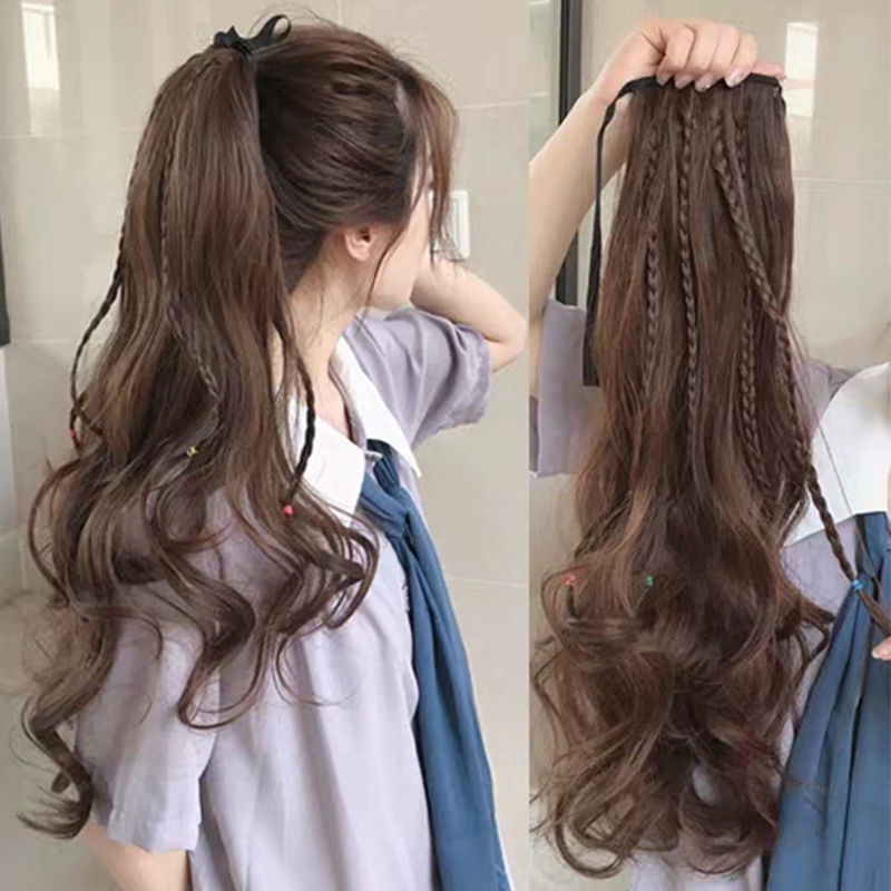 Bộ Tóc Giả Đuôi Ngựa Uốn Xoăn Gợn Sóng Thời Trang Cho Nữ