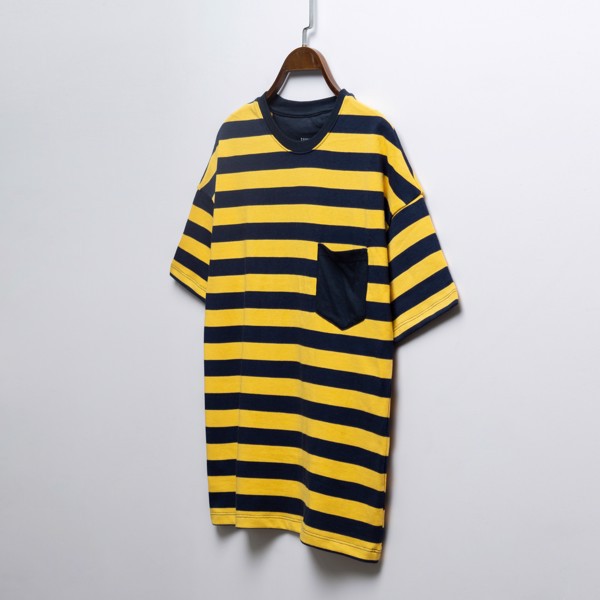 Áo Thun Nam Cotton Kẻ Ngang Túi Ngực Thoáng Mát Mềm Mịn SAYME - MCTS0022