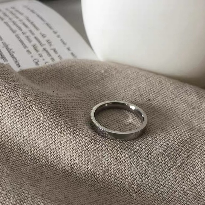Nhẫn Trơn Hai Phiên Bản Thời Trang Nam Phong Cách Basic Plain Ring Jino Studio Màu Bạc Đẹp Cá Tính Titan Không Gỉ