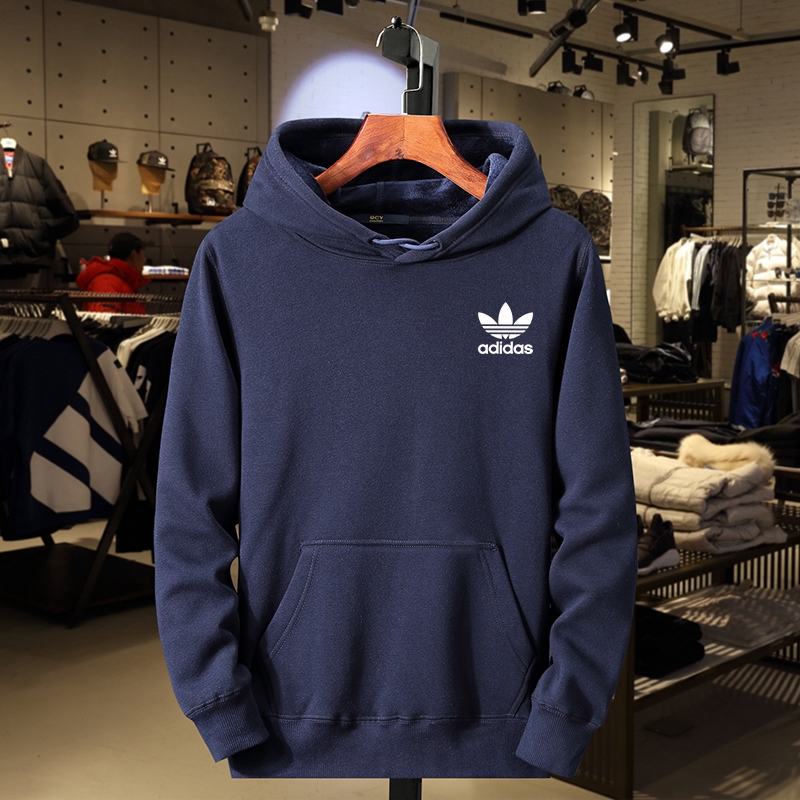 Adidas Spring Autumn Men Hooded Casual loose cotton youth  Printed Letters Long-sleeve Hooded Sweatshirt Korean version