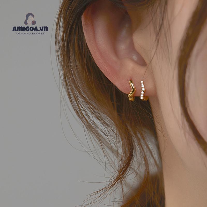 Khuyên Tai Bạc Dạng Vòng Cá Tính Dành Cho Nữ