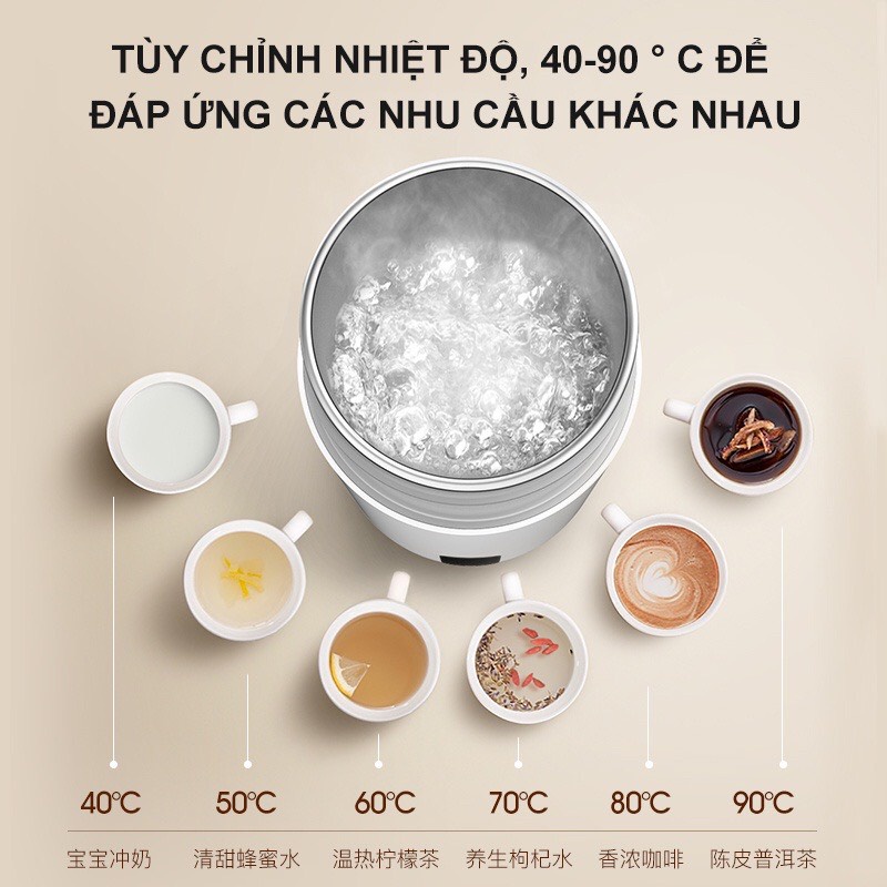 Bình Đun Nước Siêu Tốc Giữ Nhiệt Thông Minh Deerma DR035S Chính Hãng