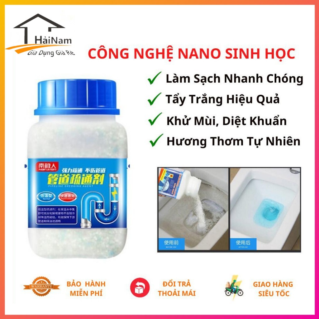 [XẢ KHO] Bột thông cống, bồn cầu lọ vuông đa năng - cực mạnh, phân hủy mọi đồ ăn rác thải 4.8